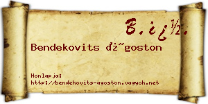 Bendekovits Ágoston névjegykártya